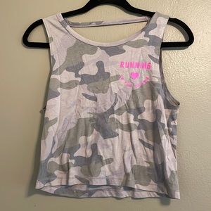 Hollister Camo Running to the Fridge Tank Top XS Cutout Back